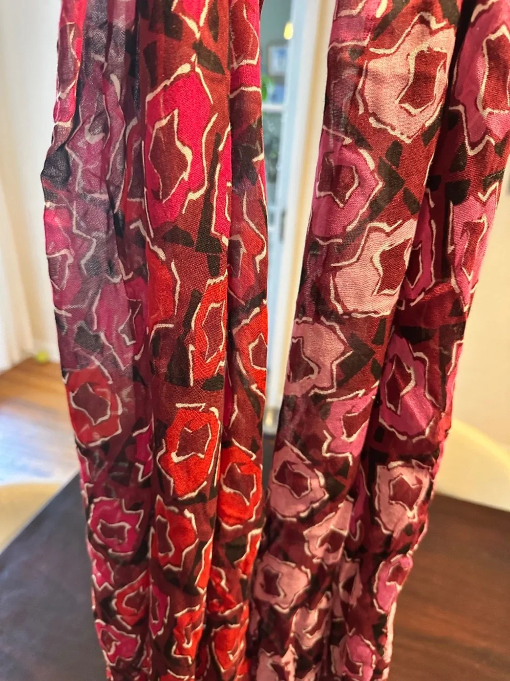 Diane von Furstenberg (DVF) abstract floral lightweight scarf